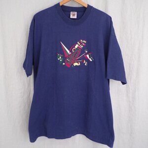 Fruit of the Loom XL Unisex Vintage Blue USA Golf SuperCotton Short Sleeve Tee